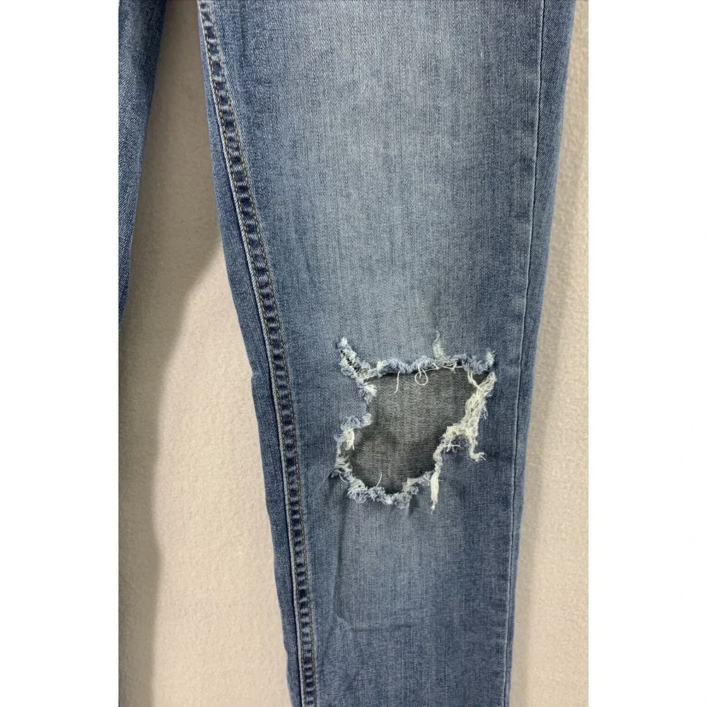 Free‎ People Jeans Womens Size 28 Destroyed Distress Skinny Medium Wash Denim